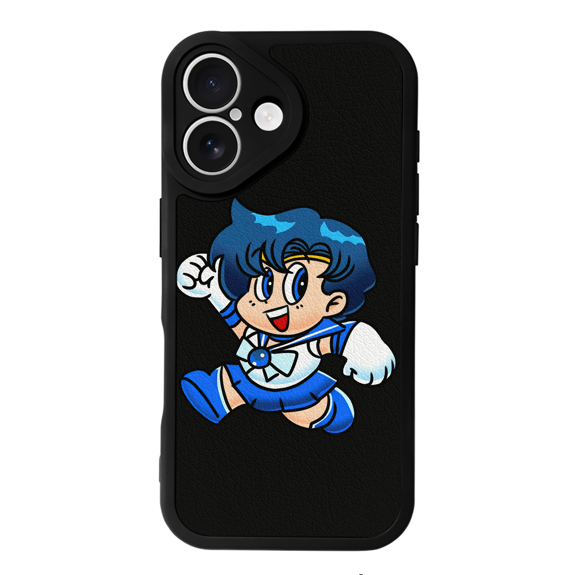 （画像用） 美少女戦士セーラームーン 水野 亜美 みずの あみ Sailor Moon Mizuno Ami 【iPhone 16シリーズ対応】シリコンスマホケース（レザー調） 材質：シリコン